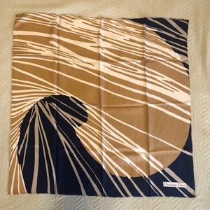 Mod Christian Dior “Swirl” Design Silk Scarf - Vintage 1960s.